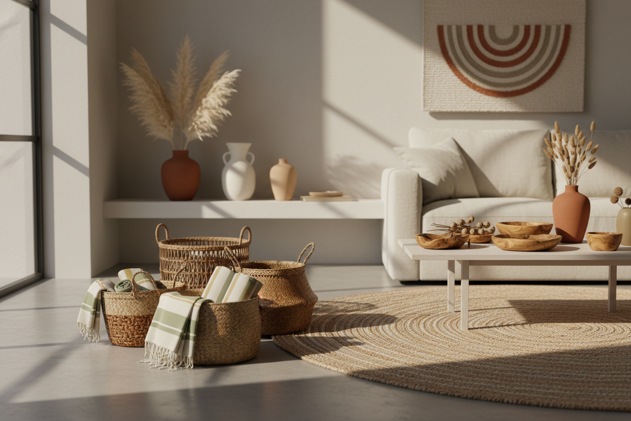 home decor video emphaizing natural material